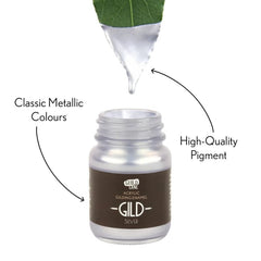GILD Silver Paint | Metallic Gilding Enamel 30ml | Guild Lane | True Silver Metal Finish, High Pigment, Fast Drying, Fade-Resistant
