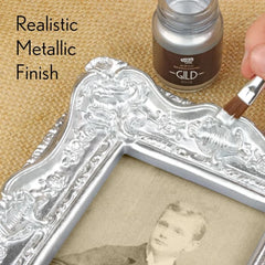 GILD Silver Paint | Metallic Gilding Enamel 30ml | Guild Lane | True Silver Metal Finish, High Pigment, Fast Drying, Fade-Resistant