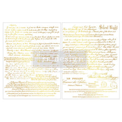 GILDED NOEL SCRIPT Middy Transfer, Redesign with Prima 8.5x11” x2
