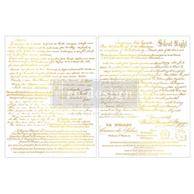 GILDED NOEL SCRIPT Middy Transfer, Redesign with Prima 8.5x11” x2
