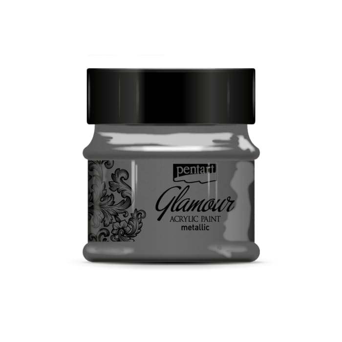 Glamour Acrylic Paint | BLACK SILVER | Pentart | 50ml