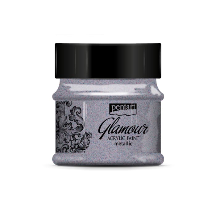 Glamour Acrylic Paint | DARK SILVER | Pentart | 50ml