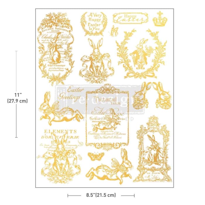 Gold Easter Bunny H2O Transfer | Gilded Spring | Redesign with Prima Waterslide Decal