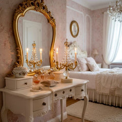 Gold-plated Double Candlestick Crystal Candelabra