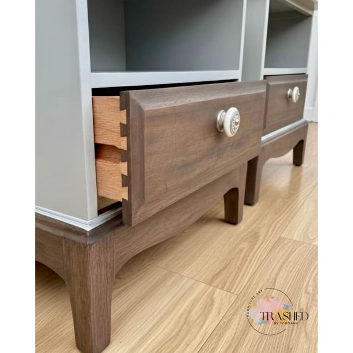 Grey & Dark Wood Luxury Nightstands | Mid Century Stag