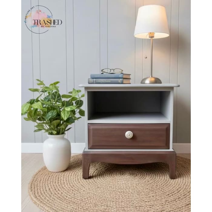 Grey & Dark Wood Luxury Nightstands | Mid Century Stag