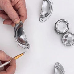 Guild Lane Chrome Mirror Effect Paint 30ml | Oil Based Metallic Enamel | High Gloss Chrome Paint for Furniture, Resin & Craft