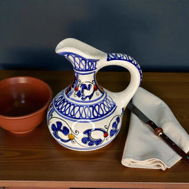 Handcrafted Small Ceramic Jug – Patagonian Floral Design