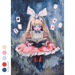 Alice in Wonderland Decoupage Paper A2 | ‘A Royal Flush of Thoughts’ | Redesign with Prima 16.5x23.4” Craft Sheet
