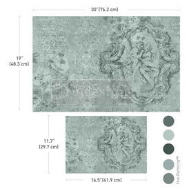 JARDIN DES CHÉRUBINS Decoupage Tissue Paper Set by Redesign With Prima 19.5x30” & A3 (11.7x16.5”) | Sage Green Cherub Craft Paper