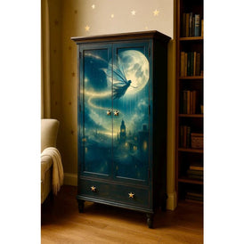 Magical A1 Decoupage Paper | Three Yellow Goats | Fairy in Moonlight Night Sky Design