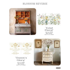 Eclat Floral Maxi Furniture Transfer by Redesign With Prima | 12” x 12” (2 sheets) | Blossom Reverie Collection