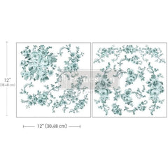 Minty Roses Maxi Furniture Transfer by Redesign With Prima | 12” x 12”