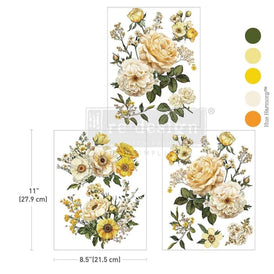 Yellow Bliss Middy Furniture Transfer by Redesign With Prima | 8.5” x 11” | Blossom Reverie Collection