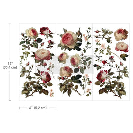 Midnight Rose Small Transfer by Redesign with Prima featuring dark red and blush floral design for furniture upcycling