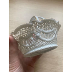 Vintage MOGA Romanian Rare Porcelain Lace Basket