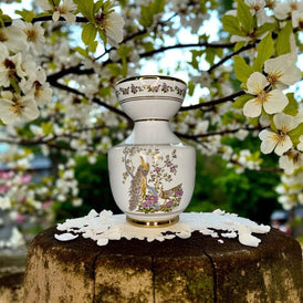 Neofitou Handmade Greek Ceramic Peacock Vase with 24k Gold