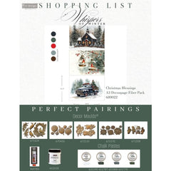 NEW Christmas Blessings A3 Decoupage Paper by Redesign With Prima | 11.7” x 16.5” x 3pk | Whispers of Winter Collection