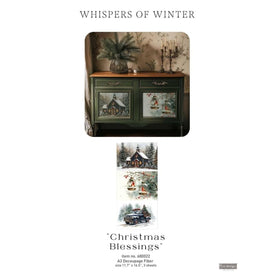NEW Christmas Blessings A3 Decoupage Paper by Redesign With Prima | 11.7” x 16.5” x 3pk | Whispers of Winter Collection