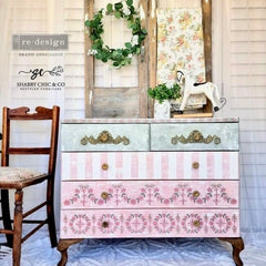Annie Sloan Flower Garland Furniture Transfer by Redesign With Prima | 24” x 35” | LIMITED EDITION