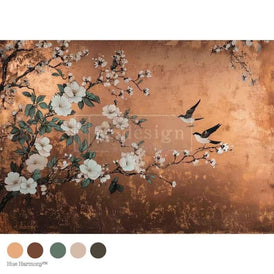 NEW Feathers in the Glow A1 Decoupage Paper by Redesign With Prima | 23.4” x 33.1” | Branch Harmony Collection