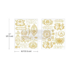 NEW Gilded Memories GOLD FOIL H2O Transfer by Redesign With Prima | 8.5” x 11”