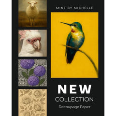 New! MAUVE HYDRANGEA Decoupage Paper Mint by Michelle | A3 or A1 | PAIRS Collection