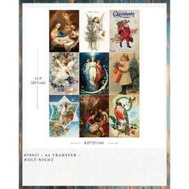 New! Redesign With Prima HOLY NIGHT A4 Décor Transfer | Nativity & Angel Christmas Rub-On for Cards, Ornaments, Festive Décor UK