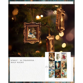 New! Redesign With Prima HOLY NIGHT A4 Décor Transfer | Nativity & Angel Christmas Rub-On for Cards, Ornaments, Festive Décor UK