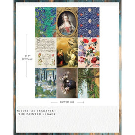New! Redesign With Prima THE PAINTED LEGACY A4 Décor Transfer | Fine Art Rub-On for Furniture, Mixed-Media & Artistic Décor