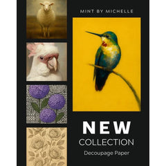 New! WHITE HYDRANGEA Decoupage Paper Mint by Michelle | A3 or A1 | PAIRS Collection