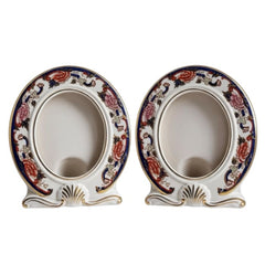 Pair of Vintage Mason’s Ironstone Blue Mandalay Porcelain Photo Frames with Gilt Detailing