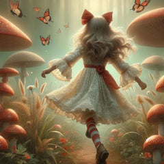 Path to Wonderland A1 Decoupage Paper | Alice in Wonderland Forest Fantasy Art for Furniture & Upcycling | Three Yellow Goats