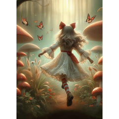 Path to Wonderland A1 Decoupage Paper | Alice in Wonderland Forest Fantasy Art for Furniture & Upcycling | Three Yellow Goats