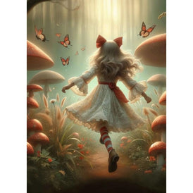 Path to Wonderland A1 Decoupage Paper | Alice in Wonderland Forest Fantasy Art for Furniture & Upcycling | Three Yellow Goats