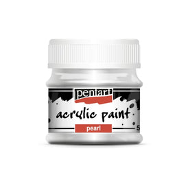 Pearl Acrylic Paint | SILVER | Pentart | 50ml - Metallic