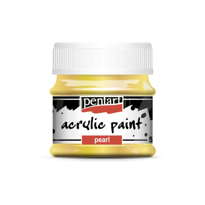 Pearl Acrylic Paint | YELLOW | Pentart | 50ml - Metallic