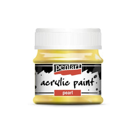 Pearl Acrylic Paint | YELLOW | Pentart | 50ml - Metallic