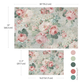PINK BLOSSOM BLISS Decoupage Tissue Paper Set by Redesign With Prima 19x30” & A3 (11.7x16.5”) | Pink Floral Craft Paper