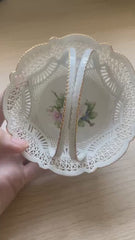 Vintage MOGA Romanian Rare Porcelain Lace Basket
