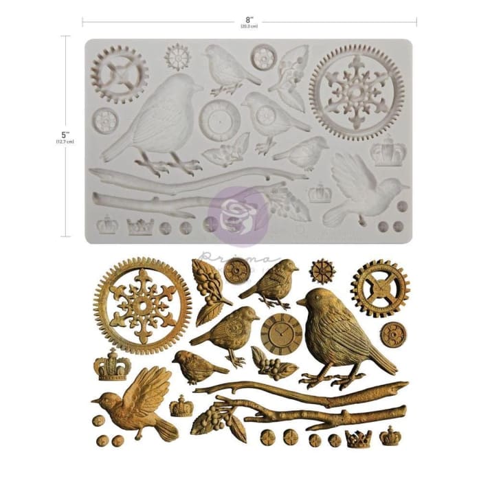 MECHANICAL ROBINS Silicone Mould, Redesign With Prima 5x8"