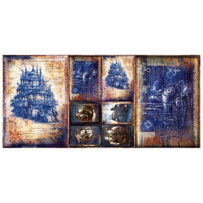 STEAMBOUND VISIONS, Redesign with Prima A3 Decoupage Fibre Paper Pack