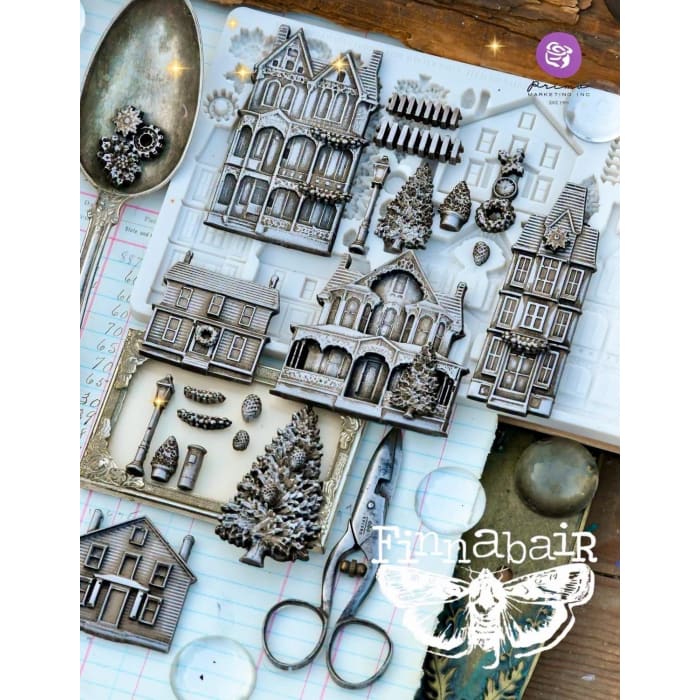 WINTER TOWN Silicone Mould, Redesign With Prima 5x8"