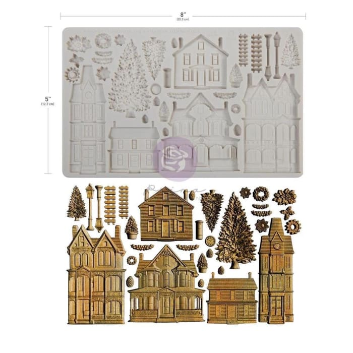WINTER TOWN Silicone Mould, Redesign With Prima 5x8"