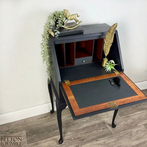Queen Ann Writing Bureau | Vintage Walnut Burr Desk