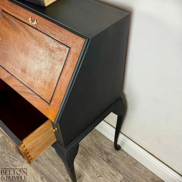 Queen Ann Writing Bureau | Vintage Walnut Burr Desk