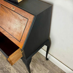 Queen Ann Writing Bureau | Vintage Walnut Burr Desk