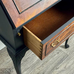 Queen Ann Writing Bureau | Vintage Walnut Burr Desk