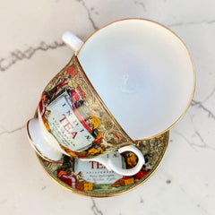 Rare Vintage Royal Grafton Bone China ‘The Admiralty Collection’ India Tea Cups & Saucers Pair 2002