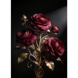 Gilded Bloom red rose decoupage paper UK by Mint by Michelle in A1 and A3 sizes